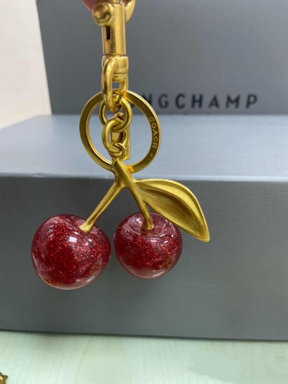 Coach Red Cherry Keychain Bag Charm - Picture 2 of 4